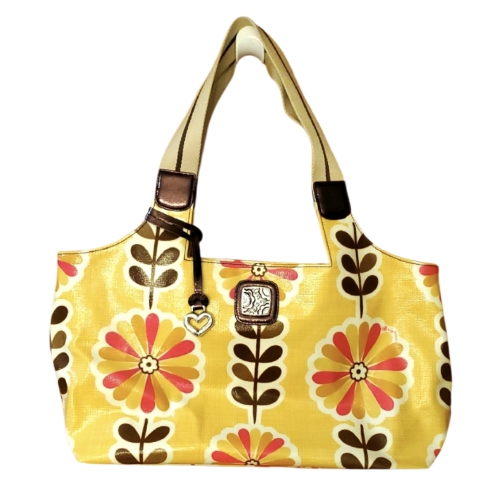 Brighton‎ Large Floral Yellow Tote Bag Purse Like New